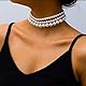 JKJF 3 Stück Simulierten Perle Halskette 3 Reihen Perlen Choker Halsband Multi Schichte Perlen Kette Elegant Modische Kurze Perlenkette Retro Fasching Kostüm Zubehör für Frauen Mädchen