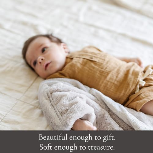 Image of SARANONI Security Blankets for Babies Super Soft Boutique Quality Lush Luxury (Feather Gray, Mini 15 inch x 20 inch)