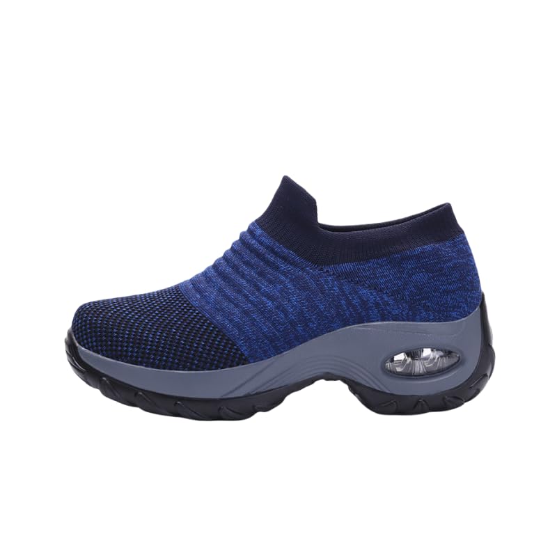 Women's mesh Sock Shoes, Slip-on Breathable Running Shoes, Men's and Women's air Cushion Casual Walking