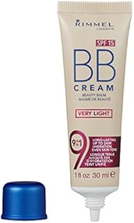 Rimmel London BB Cream, 9-in-1 Lightweight Formula with Brightening Effect and SPF 15 Formula, Very Light, 30 ml