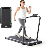 Sweetcrispy Walking Pad Treadmill with Handle Bar for Home Office, Compact Quite Under-Desk Treadmills with Adjustable Speed and Remote Control, Portable & Slim Design for Workouts Fitness