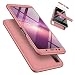 Produktbild Laixin 3 in 1 Handyhülle für Samsung Galaxy A7 2018 A750 Hülle + Panzerglas, Ultra Dünn PC Plastik Anti-Kratzen Schutzhülle Schutz Case Cover mit Displayschutzfolie, Roségold