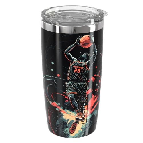 Coldest Coffee Tumbler Cups - 100% Spill Proof Tumbler - Stainless Steel Double Insulated - Leakproof Tumblers for Women & Men - Cup Holder Friendly and Easy to Clean (Buzzer Beater, 20 oz)