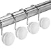 Creative Scents Shower Curtain Hooks - Set of 12 White Shower Rings for Bathroom Shower Curtain Rod - 100% Rust Proof (White)