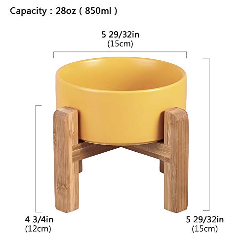 Giallo Ceramica Alzato Ciotole per Cani Gatti