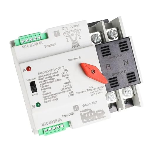 Commutateur de transfert automatique W2R ATS 3P 63A pour basculement source inverseur monophasé