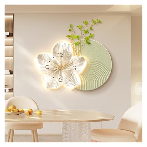 Horloge murale silencieuse sans tic-tac applique fleur 3D salon