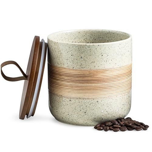 Miamolo Ceramic Coffee Container with Lid, Coffee Canister for Countertop