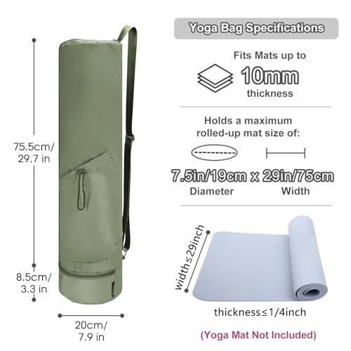 sportsnew Yoga Mat Bag Large with Carrying Strap, Water Bottle Pocket and Wet Compartment - Image 4