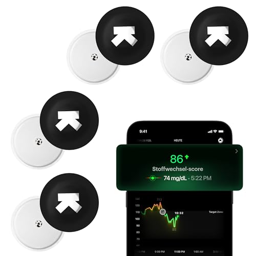 Ultrahuman M1 | Inteligentno mjerenje glukoze putem aplikacije | Poboljšajte način života, optimizirajte prehranu | 24/7 praćenje glukoze s naprednim Freestyle Libre 2 Plus CGM senzorima (4 senzora)