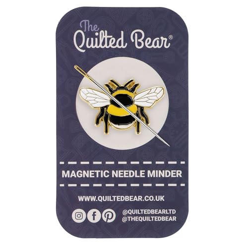 The Quilted Bear Needle Minder - Needle Minder Magnet for Keeping Sewing & Embroidery Needles Cross Stitch Needles Safe - Stress Free Stitching Cross Stitch Supplies & Embroidery Supplies (Bee)
