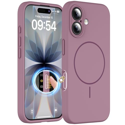 EXZLLEN Magnetic for iPhone 17 Case, Compatible with MagSafe, Integrated Silicone Camera Control Cover Protection, 3.0mm Thicken Silicone Phone Cover for 17 6.3", Lilac Purple by EXZLLEN - Used condition - US$7.58