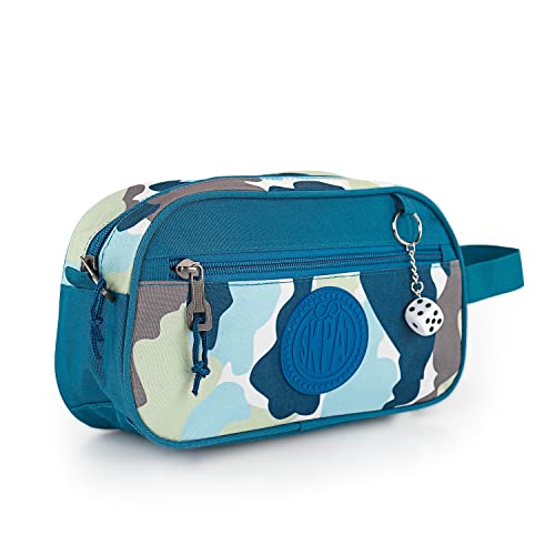 SKPAT - Neceser de Viaje Infantil en Poliéster. Resistante Neceser Viaje con Asa Lateral. Neceser Infantil con Bolsillo Frontal. Neceser Viaje Disenio y Marca de SKPAT 133223, Azul