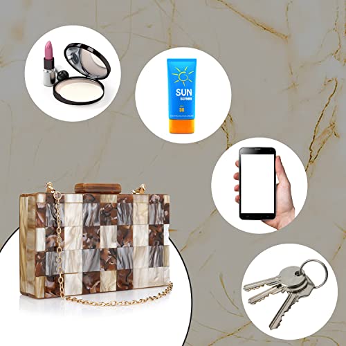Acrylic Purses And Handbags With Marbling For Women Elegant Banquet Evening Crossbody Handbag Box Clutch #TOP3