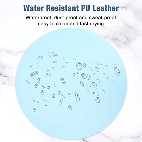 Hsurbtra Mouse Pad, Double-Sided Pu Leather Small Round Mousepad 8.7 X 8.7 Inch,Anti-Slip Waterproof Mouse Mat, Pretty Cute Mouse Pad For Office Home Gaming Laptop Men Women Kid,Pink & Blue #TOP3