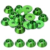 QUARKZMAN M6 Kegelbecherscheiben, Eloxierte Aluminiumdichtungen Becherkopf-Scheibendichtung Für Schrauben RC/FPV/PC/Drone/Mechanische Zubehörteile Modellbauteile, Packung Mit 20 Stück (Grün)
