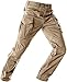 CQR Men's Flex Stretch Tactical Work Outdoor Operator Rip-Stop Trouser Pants EDC, Flexy Cargo Zip(tfp521) - Khaki, 34W/32L