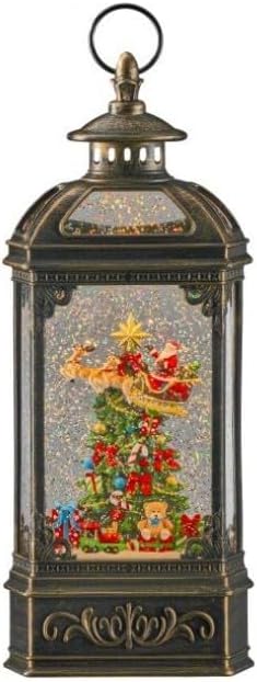 Regency International LED Santa Sleigh Lantern USB Figurine, 14.5-Inch, Holiday Multicolor