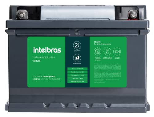 Bateria Elétrica Estacionária PB-ACIDO 12V 60AH EB 1260 Preto Intelbras