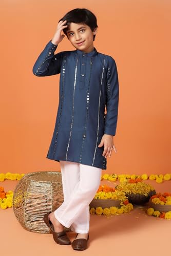 Image of Fashion Dream Boys Cotton Blend Geometric Kurta Payjama Set| Ethnic Set