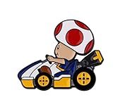 spilla in metallo smaltato, stile retrò, motivo: mario kart, zinco