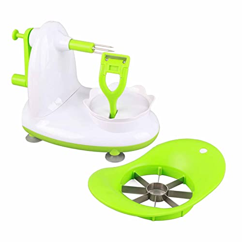 Pelador de manzanas de manivela con cortador, kit de máquina peladora de frutas de manzana, herramienta de cocina (estilo regular)