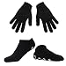 Codream Cotton Men's Gel Moisturizing Gloves and Socks Instantly Repair Eczema Dry Rough and Cracked Hands and Feet Gel Lining with Essential Oils and Vitamins Black
