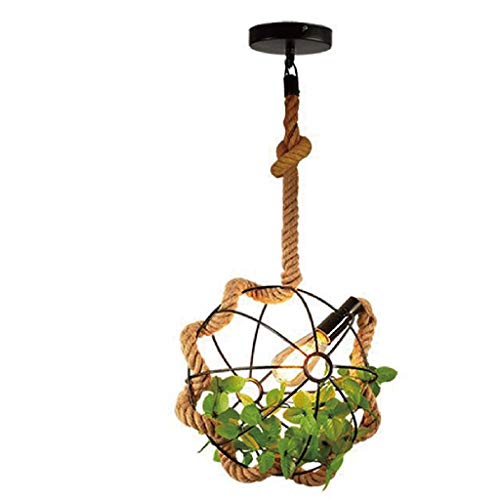 Lustre plante artificielle haut de gamme en chanvre tressé main design créatif