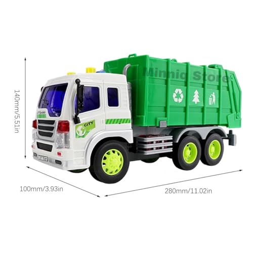 Image of City Garbage Truck Toy, Pull Back Vehicles Toy for Kids, Friction Power Toy Trucks for 3+ Years Old Boys and Girls, Light & Sound Truck Toy for Kids (Multicolor)