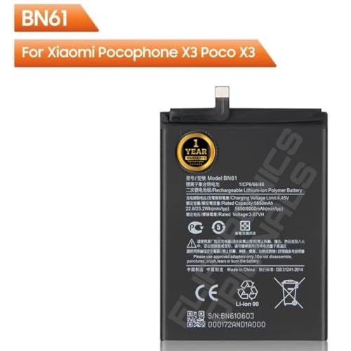 Image of BN61 Battery for Xiaomi Poco X3 MZB07Z0IN Battery with 1 Year Warranty*** (I117)
