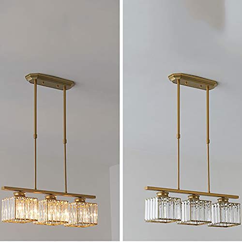 Plafonnier suspendu en cristal doré au design rustique de luxe - 6