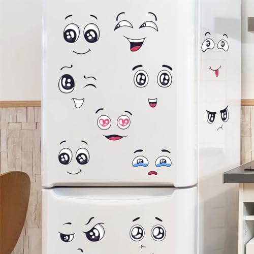 24 Stück Mülltonnen Aufkleber Klebstoff Karikatur Ausdrücke Mülleimer Selbstklebender wasserfeste aufkleber für Wand Tür Mülleimer Kühlschrank