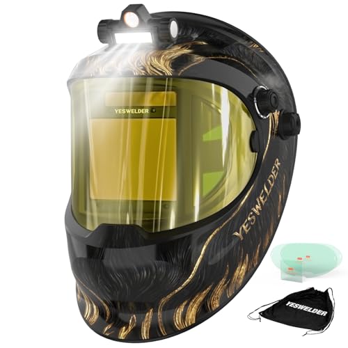 Image of YESWELDER Auto Darkening Welding Helmet with LED, 180° View, LYG-Q800D-BL