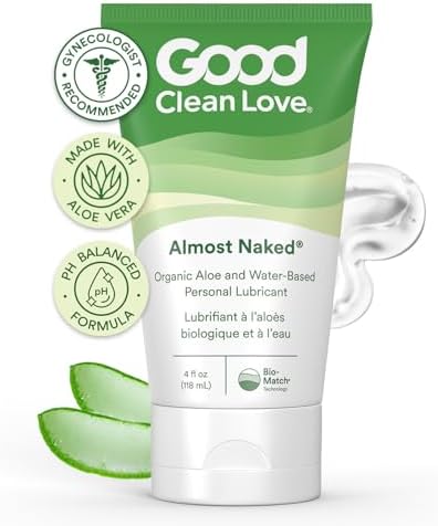 Good Clean Love Almost Naked Personal Lubricant, Organic Water-Based Lube with Aloe Vera, Safe for Toys & Condoms, Intimate Wellness Gel for Men & Women, 118 mL (4 fl oz) — view 2