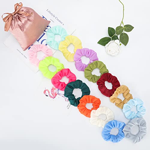 15Pcs Led Hair Scrunchies, Led Light Hair Bands For Women With Luxury Jewelry Bag, Light Up Hair Scrunchy For Girls, Luminous Colorful Chiffon Glow Hair Tie Multi Light Modes, Fun Gift Party Favors #TOP2