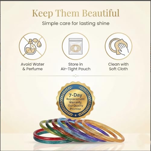 Image of NMII Glass with Simple Or Attractive with Glossy Finished Kada Set For Women and Girls