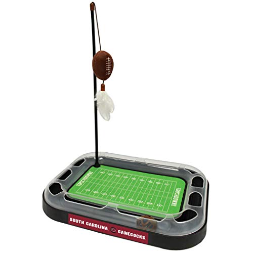 Pets First 5-in-1 Cat Toy: Scratcher, Wand, Plush Football & Feathers with Catnip & Interactive Cat Ball Bell
