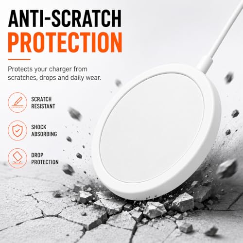 Image of Mizi 2Pack Silicone Slim Case for Apple Mag-Safe Charger Pad - Soft Protective Anti-Scratch Dust Resistant Shockproof Cover - White
