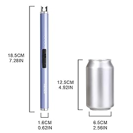 ARECTECH Rechargeable Electric Candle Lighter Arc Plasma Windproof Lighter for Candle Kitchen Birthday Gift for Mom Men Wife with Type-C Cable Blue 2 Pack