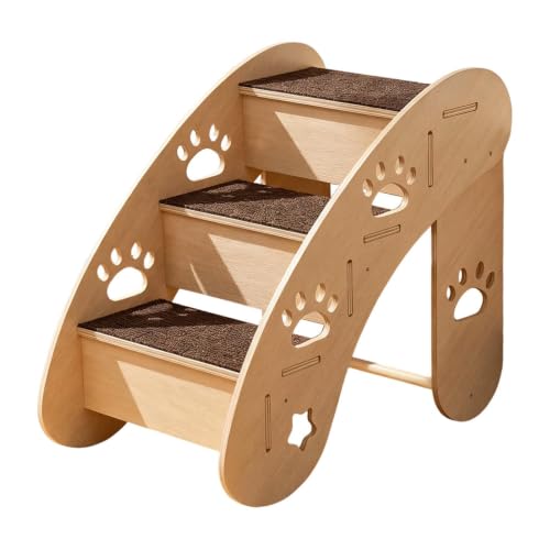 Escaleras de perro de madera triangular para sofás y camas altas 2
