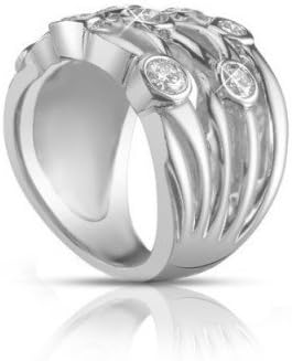 1.50 ct Ladies Round Cut Diamond Anniversary Ring In Bezel Setting in 18 kt White Gold