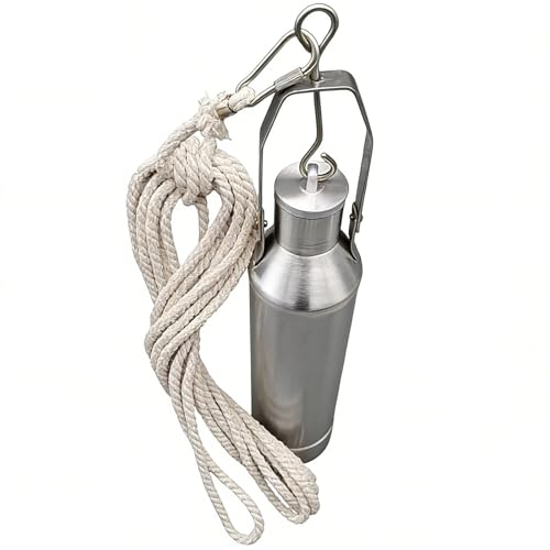 Oil Sample/Extractor Collection Tool,Liquid Thief Sampling Tool,300 500 1000 Ml Oil Sampling Container with Rope,for Petrochemical Flu(Size:Rope L-5m/16.4ft,Color:Stainless Steel-1000 mL（33.8 fl oz）)