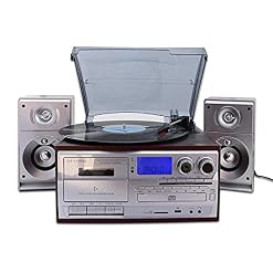 WUBAILI Tourne-Disque Bluetooth 33/45/78 Platine Vinyle avec Haut-Parleurs, CD, Cassette, Radio AM/FM Et Entrée Auxiliaire avec Port USB Et Encodage SD, Lecteur De Musique Autonome - Les Beatles, Paul McCartney, John Lennon, RIngo Starr, George Harrison