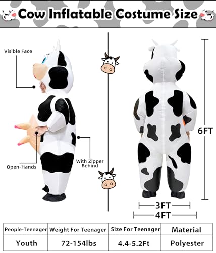 Disfraz inflable de vaca para niños Camlinbo miniatura 4