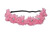Trendy, pero afordable. LUX accesorios rosa clara Rhinestone Flores), tejido elástico Cabeza de Floral Headb B