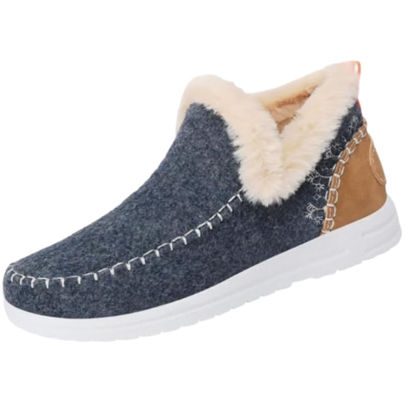 Womens Warm Fur Lined Winter Snow Boots Ankle Boots Outdoor Booties Comfortable Shoes for Women