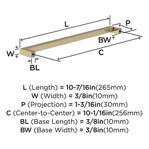 Image of Amerock BP36910BBZ | Golden Champagne Cabinet Pull | 10-1 /16 in (256 mm) Center-to-Center Cabinet Handle | Monument | Drawer Pull | Kitchen Cabinet Handle | Furniture Hardware
