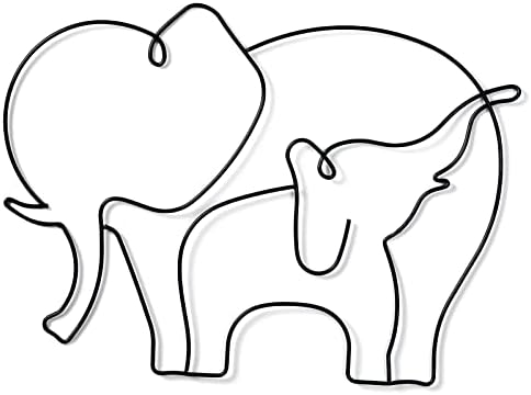 GLUUFLOWER Metal Elephant Wall Decor, Elephant Wall Art Sculpture,For Home Bedroom Living Room Children's Room Decor