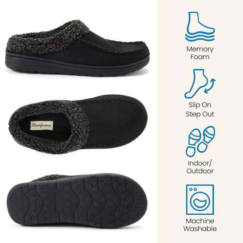 Image of Dearfoams Men's Brendan Indoor /Outdoor Breathable Memory Foam Clog House Shoe with Wide Widths Slipper