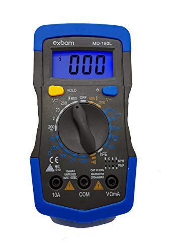 Multímetro Digital Portátil LCD 3 ½ Dígito Iluminado Dt830i Com Iluminação EXBOM